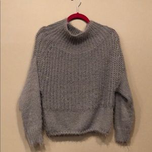 Slouched neck grey sweater